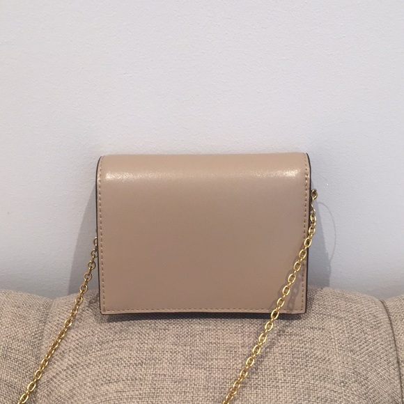 NWT Charles & Keith Snap Button Short Wallet On Chain - Sand Brown / Beige - Picture 10 of 11